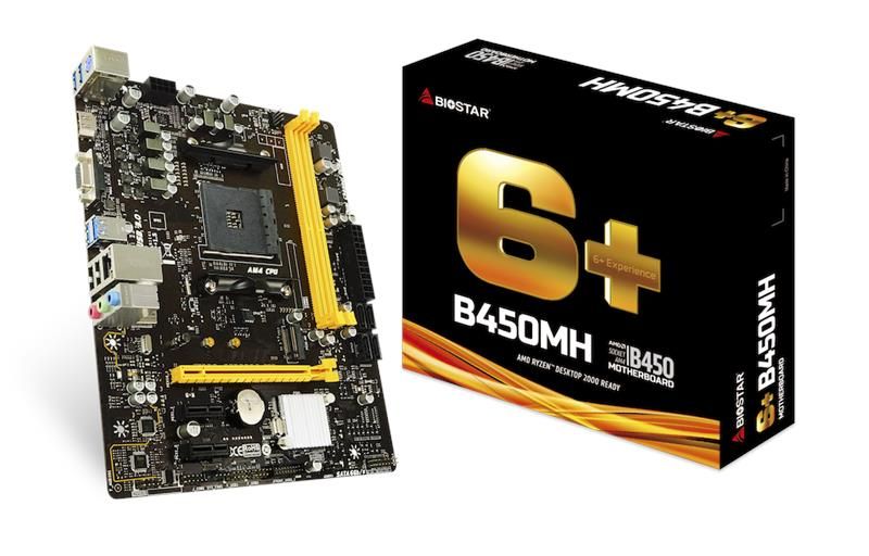 Материнcкая плата Biostar B450MH sAM4 B450 2xDDR4 M.2 HDMI D-Sub mATX