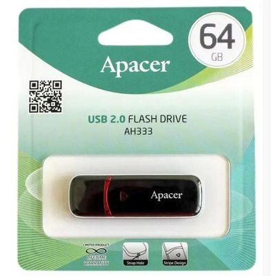 Накопичувач Apacer 64GB USB 2.0 Type-A AH333 Black
