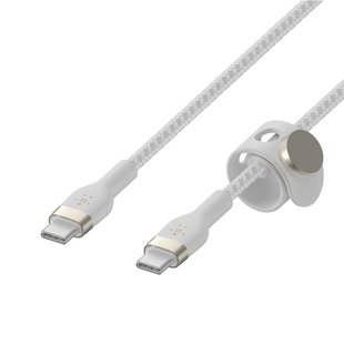 Кабель Belkin USB-C to USB-C 2.0 Braided Silicone 2 м White (CAB011BT2MWH)