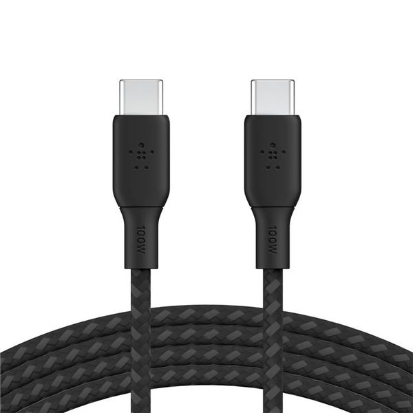 Кабель Belkin USB-C – USB-C BRAIDED 100W 3m Black (CAB014BT3MBK)