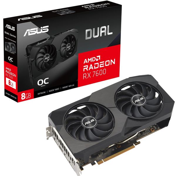 Відеокарта Asus Radeon RX 7600 8GB GDDR6 DUAL OC (90YV0IH2-M0NA00)