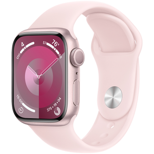 Смарт-годинник Apple Watch Series 9 GPS 41mm Pink Aluminium Case with Pink Sport Band - S/M (MR933QP/A)