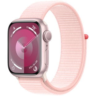 Смарт-годинник Apple Watch Series 9 GPS 41mm Pink Aluminium Case with Light Pink Sport Loop (MR953QP/A)