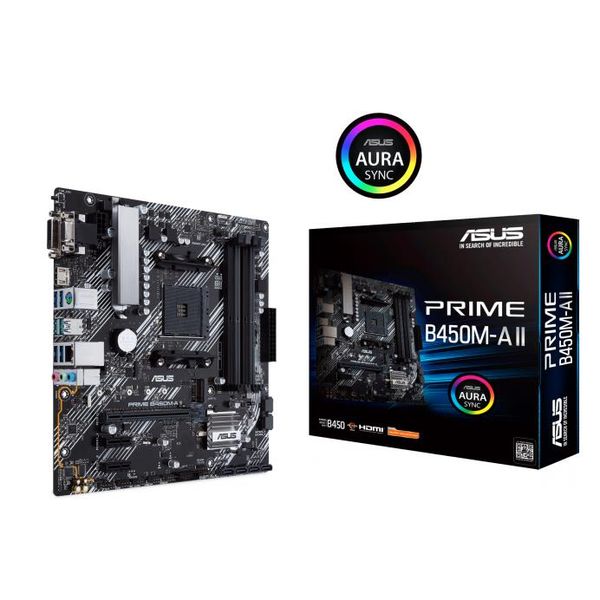 Материнcька плата ASUS PRIME B450M-A II sAM4 B450 4xDDR4 HDMI DVI D-Sub mATX