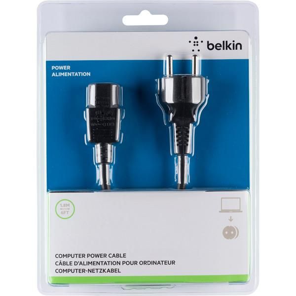 Кабель Belkin мережевий Schuko – C13, (IEC F/EURO) 1.8м, Black (F3A225CP1.8M-P)