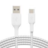 Кабель Belkin BOOST CHARGE USB-A &mdash; USB-C 2 м, плетёный, белый (CAB002BT2MWH)