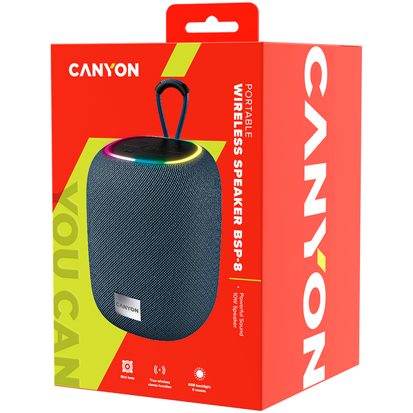 Портативная колонка CANYON BSP-8 Серый (CNE-CBTSP8G), Серый