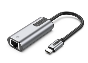 Адаптер Vention USB-C на RJ45 Gigabit Ethernet 1000 Мбіт/с алюминиевый 0.15 м Серый (CHNBB)