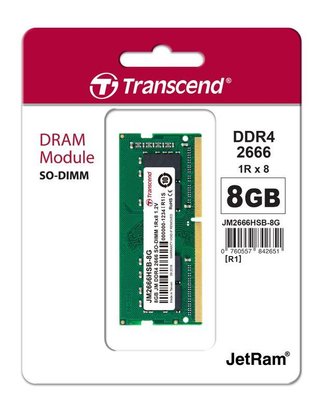 Оперативна пам'ять Transcend SODIMM DDR4-2666 8192MB PC4-21300 (JM2666HSB-8G)