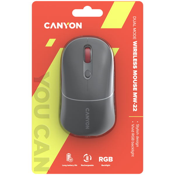 Беспроводная мышь CANYON MW-22 тёмно-серая (CNS-CMSW22DG)