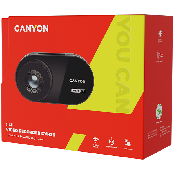 Відеореєстратор CANYON DVR25 Чорний (CND-DVR25), Чорний