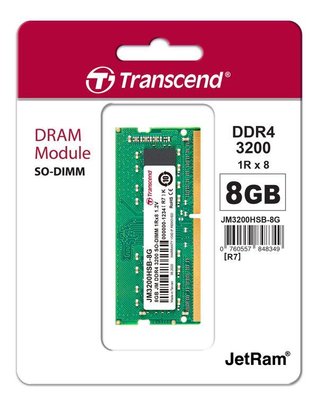Оперативна пам'ять Transcend SODIMM DDR4-3200 8192MB PC4-25600 (JM3200HSB-8G)