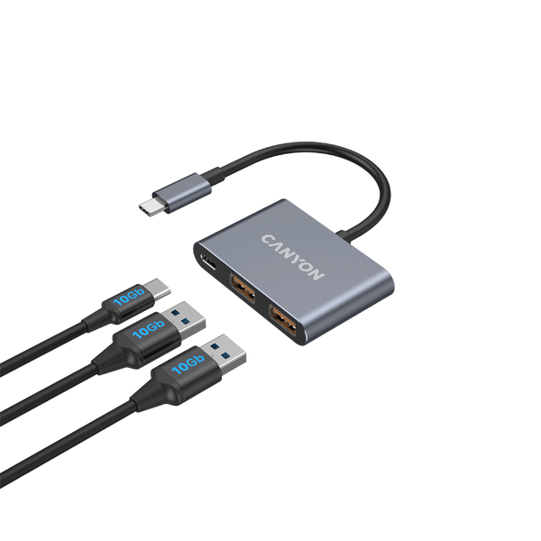 USB-хаб CANYON DS-3 Темно-сірий (CNS-TDS3), Темно-сірий