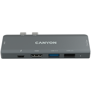 USB-хаб CANYON DS-5 Темно-сірий (CNS-TDS05B), Сірий