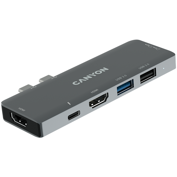 USB-хаб CANYON DS-5 Темно-сірий (CNS-TDS05B), Сірий