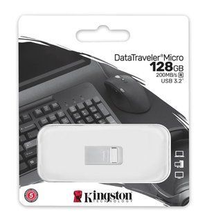 Накопичувач USB 3.2 Kingston 128GB Gen1 DT Micro R200MB/s Metal (DTMC3G2/128GB)