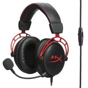 Гарнитура игровая HyperX Cloud Alpha, mini-jack 3.5 мм, кабели 1,3 м и 2 м, чёрно-красная (4P5L1AM)