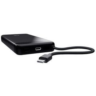 Повербанк Trust Fiera 20000 мА&middot;ч, встроенный кабель USB-C + порт USB-C PD 20 Вт, LED-дисплей, чёрный (25881_TRUST)