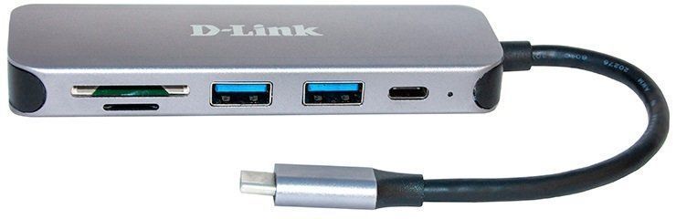 USB-C хаб D-Link DUB-2333 5-в-1: 3 &times; USB 3.0, HDMI 4K, USB-C PD до 60 Вт (DUB-2333)