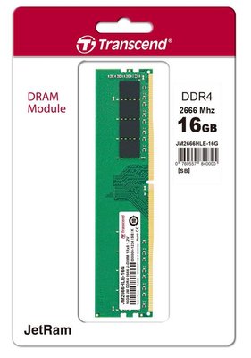 Оперативна пам'ять Transcend DDR4-2666 16384MB PC4-21300 (JM2666HLE-16G)