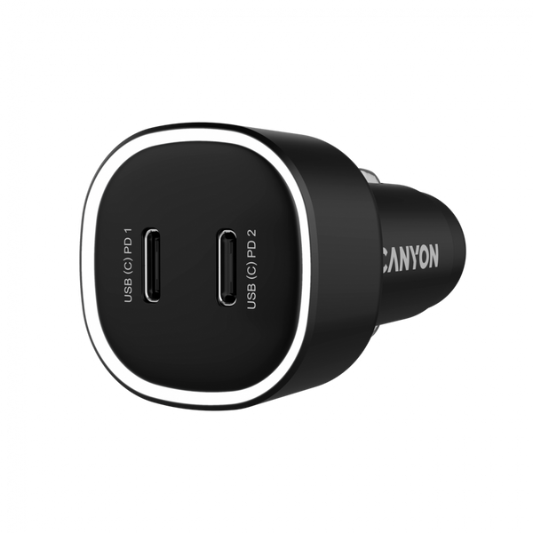 Автомобільний зарядний пристрій CANYON OnDrive 60 Чорний (CNE-CCABR3CC), Чорний