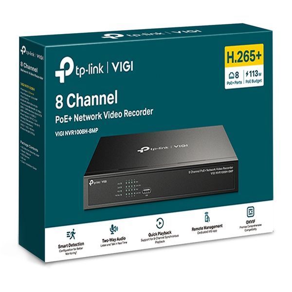 8-канальный PoE видеорегистратор TP-Link VIGI NVR1008H-8MP 8 PoE+ 113 Вт 4K HDMI 1&times;SATA (VIGI NVR1008H-8MP)