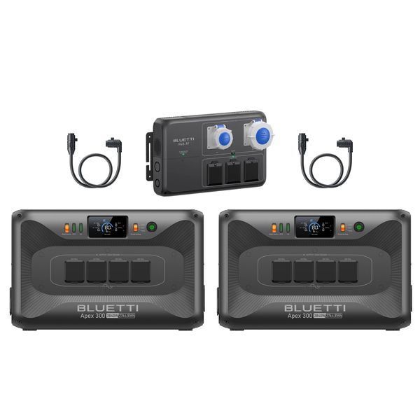 Комплект Bluetti APEX 300 x2 + HUB A1 DC + 2 кабеля