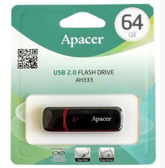 Накопитель Apacer 64GB USB 2.0 Type-A AH333 Black