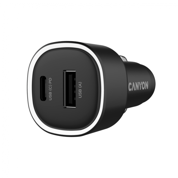 Автомобильное зарядное устройство CANYON OnDrive 85 Чорний (CNE-CCABR8AC), Черный