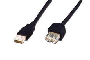 Кабель USB-A (M/F) зарядки/синхронизации, DIGITUS, 5м, черный