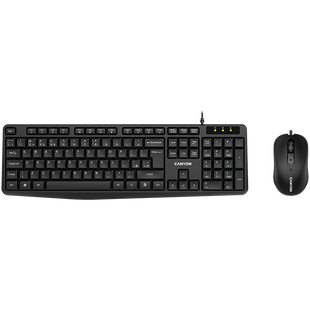 Комплект клавиатура и мышь CANYON SET-1 Чёрный (CNE-CSET1-RU), Черный