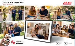 Цифрова фоторамка 2E DPF10-PBK 10", IPS, FHD, 1GB, 32GB, динаміки 2x1Вт, ПО Frameo, сенсорний екран, WiFi,білий/чорний