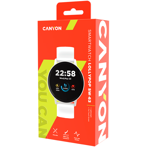 Смарт-годинник CANYON SW-63 Сріблясто-білий (CNS-SW63SW), Білий
