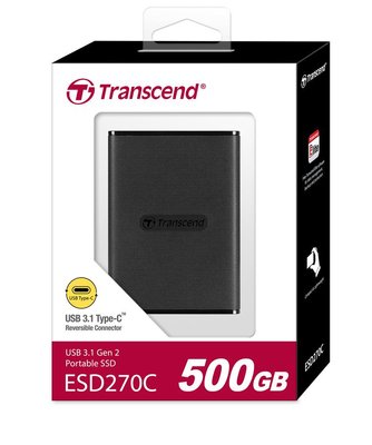 Портативний SSD Transcend 500GB USB 3.1 Gen 2 Type-C ESD270C (TS500GESD270C)