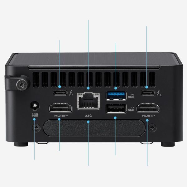 Мини-ПК Asus NUC 14 Pro RNUC14RVHU700002I Core Ultra 7 155H Arc, DDR5, 2&times;TB4, 2&times;HDMI, 2,5G, Wi-Fi 6E, без RAM/SSD/ОС Tall Kit (90AR0072-M001P0)