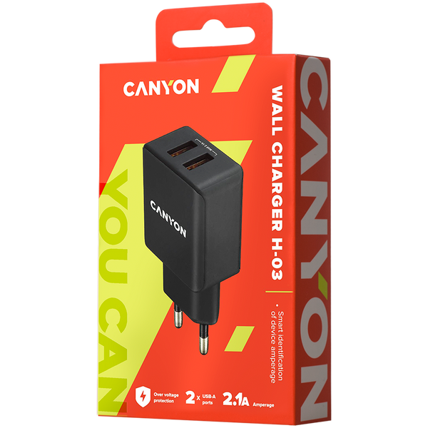 Зарядное устройство CANYON H-03 Чёрный (CNE-CHA03B)