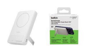 Повербанк Belkin Slim Magnetic 10K, 10 000 мА&middot;ч, USB-C 30 Вт, Qi2 15 Вт, подставка, белый (BPD016HQWH)