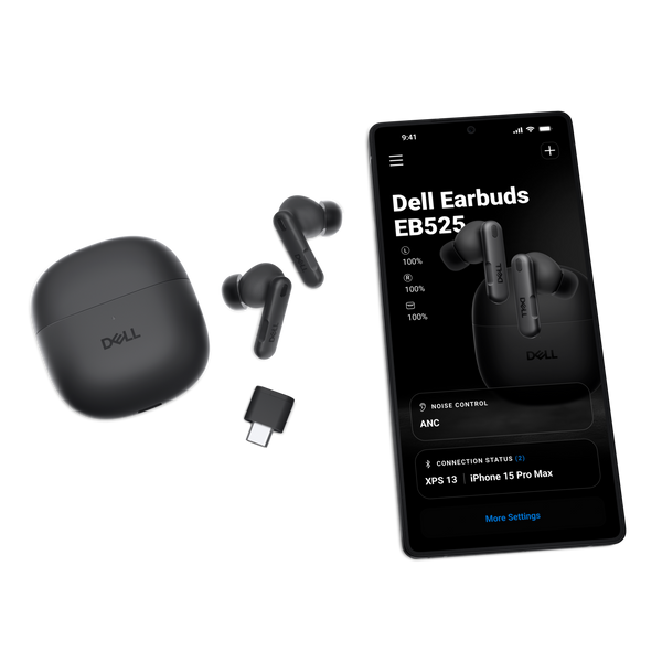 Навушники-вкладиші бездротові Dell Pro Plus EB525 Bluetooth 5,3 ANC IP54 з ШІ-мікрофоном (520-BBNM)