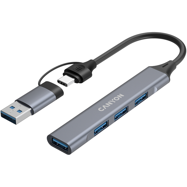 USB-хаб CANYON DS-02 Сірий (CNS-TDS02G), Серый