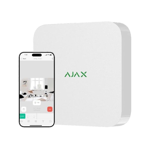 Мережевий відеореєстратор Ajax NVR, 16 каналів, jeweller, білий (000034518)