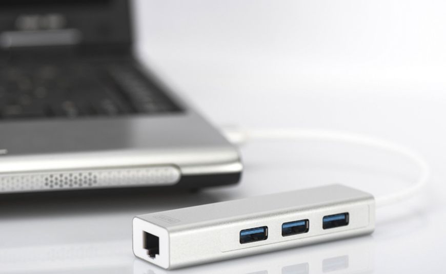 Хаб DIGITUS USB-A > 3xUSB-A/RJ45