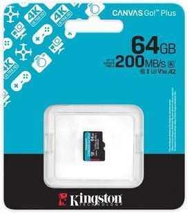 Картка пам'яті Kingston Canvas Go Plus Gen4 microSDXC 64 ГБ, без адаптера (SDCG4/64GBSP)
