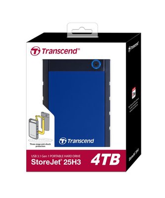 Жорсткий диск Transcend StoreJet 25H3P 4TB 5400rpm 8MB TS4TSJ25H3B 2.5 USB 3.1 External Blue