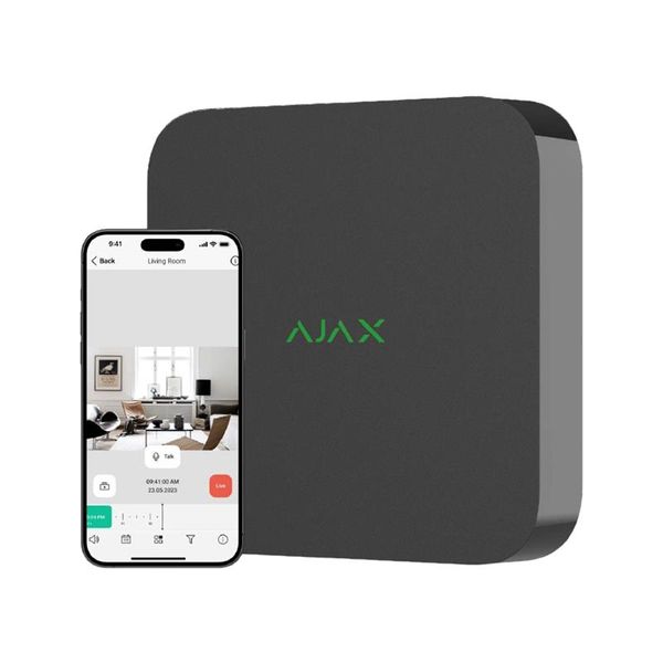 Мережевий відеореєстратор Ajax NVR, 16 каналів, jeweller, чорний (000034517)