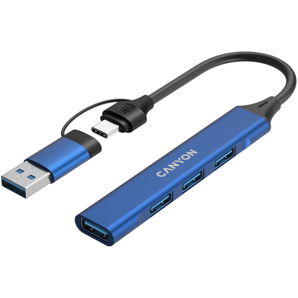 USB-хаб CANYON DS-02 Синій (CNS-TDS02BL), Синий