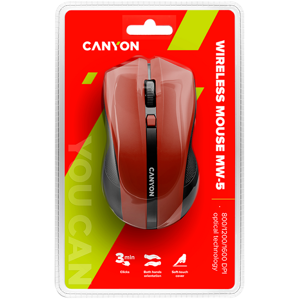 Мышь CANYON MW-5 Красный (CNE-CMSW05R)
