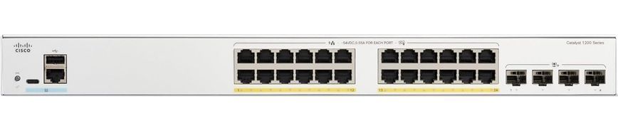 Коммутатор Cisco Catalyst 1200 C1200-24FP-4X 24&times;GbE PoE+ 375 Вт 4&times;10G SFP+ (C1200-24FP-4X)