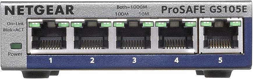 Коммутатор NETGEAR GS105E 5xGE, L2 (GS105E-200PES)