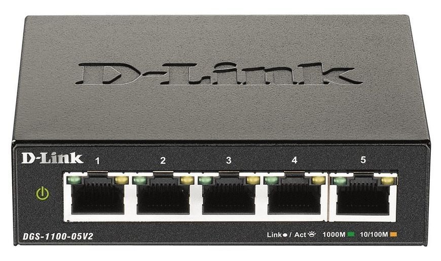 Комутатор D-Link DGS-1100-05V2 5xGE, EasySmart (DGS-1100-05V2)