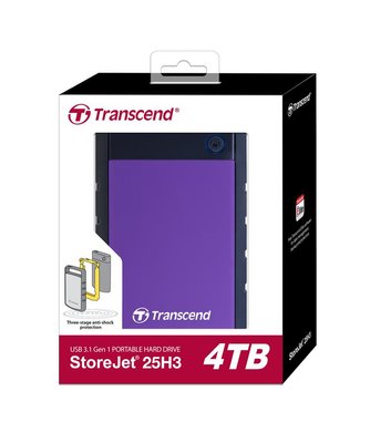 Жорсткий диск Transcend StoreJet 25H3P 4TB 5400rpm 8MB TS4TSJ25H3P 2.5 USB 3.0 External Purple